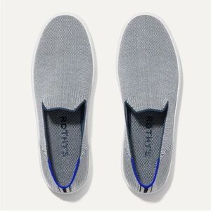 Rothy's The RS01 Knit Slip On Sneakers Women's Size 10 Black White Blue